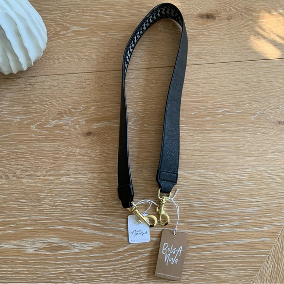 NWT Free People Wonderland Printed Bag Strap • Midnight • Black •Reversible - Picture 7 of 12